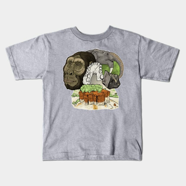 Olduvai Gorge Kids T-Shirt by WSnyder Paleo Designs